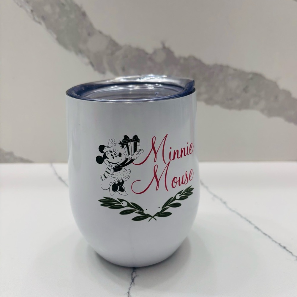 Disney Holiday Minnie Mouse 10 oz Stainless Steel Wine Tumbler - Picture 2 of 4